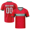 Custom Morocco Atlas Lions football jersey red and green